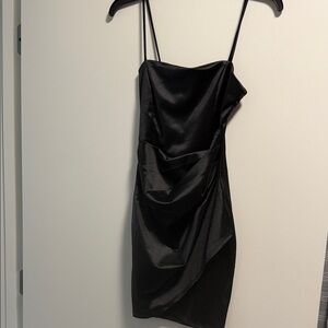 Windsor Black Satin Mini Dress